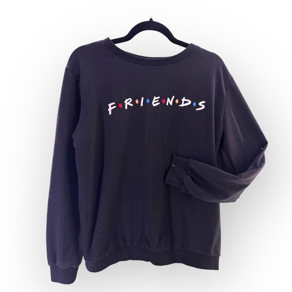 FRIENDS TV Show Logo Black Crewneck Sweatshirt Women’s Size L Long Sleeve - Picture 3 of 7